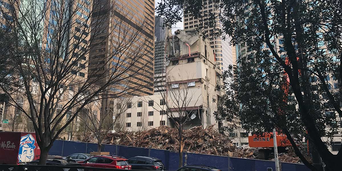 city building turned to rubble